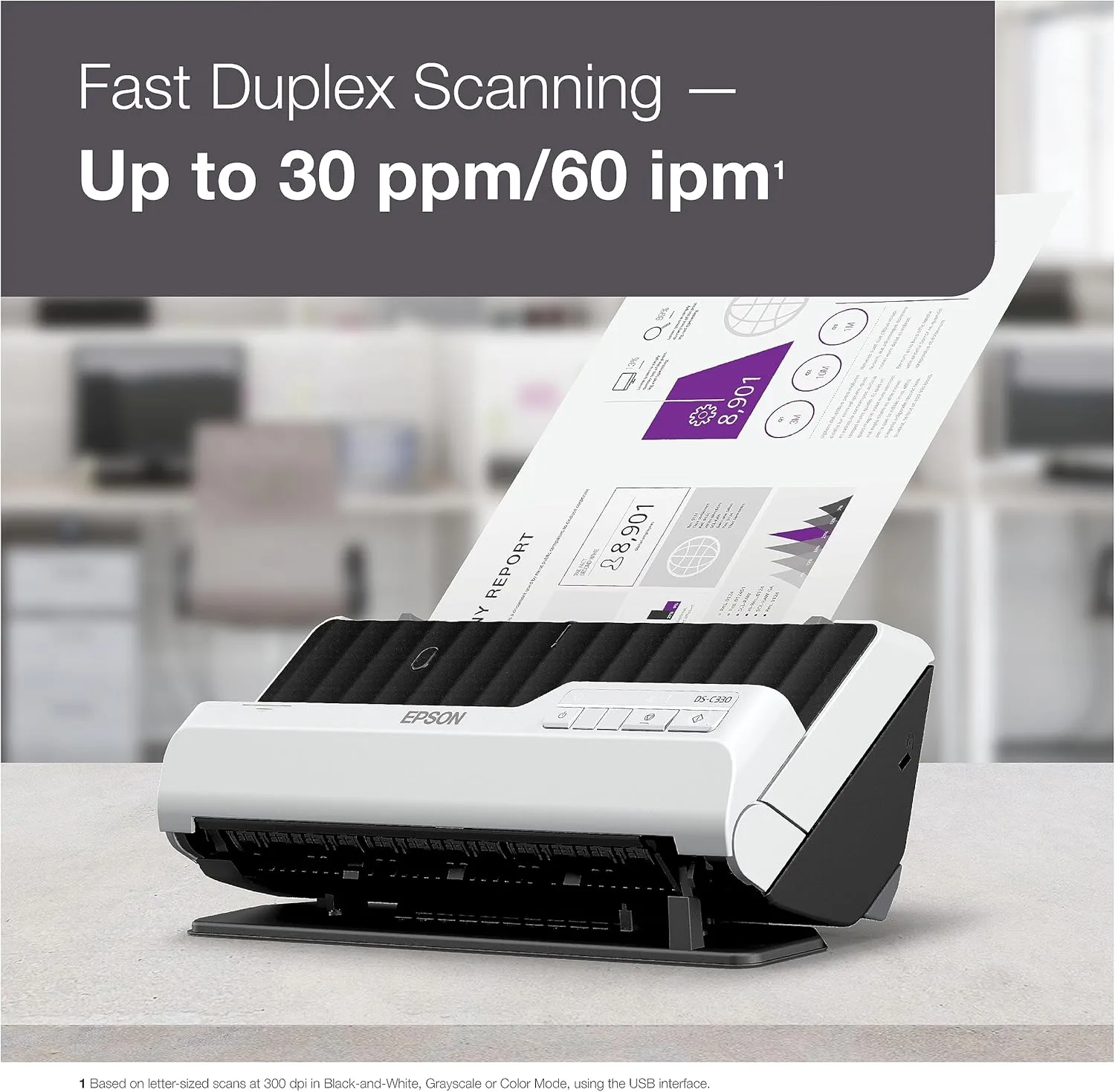 Epson DS-C330 Duplex Compact Desktop Document Scanner