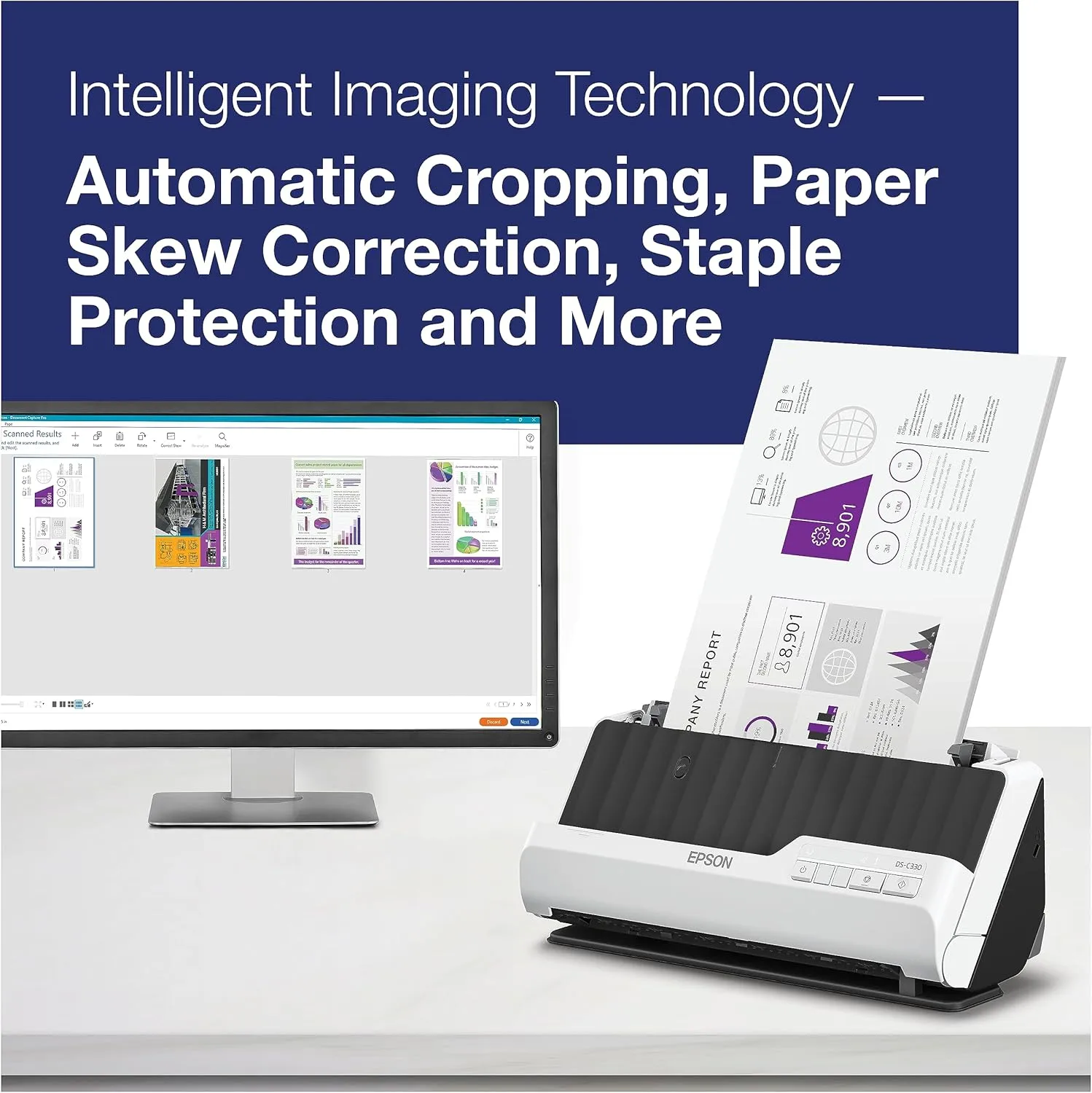 Epson DS-C330 Duplex Compact Desktop Document Scanner