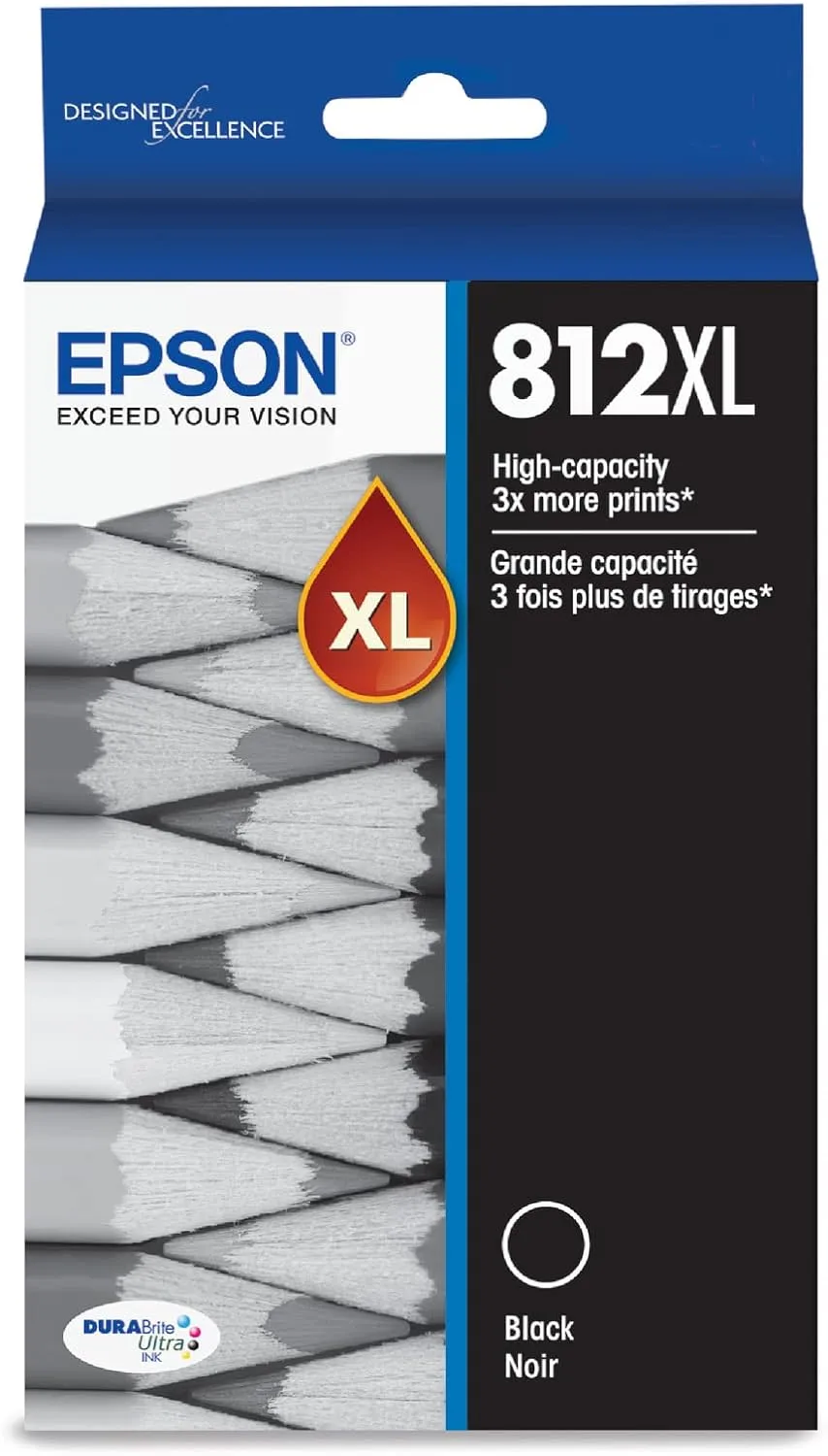 EPSON 812 DURABrite Ultra High-Capacity Black Ink Cartridge (T812XL120-S)