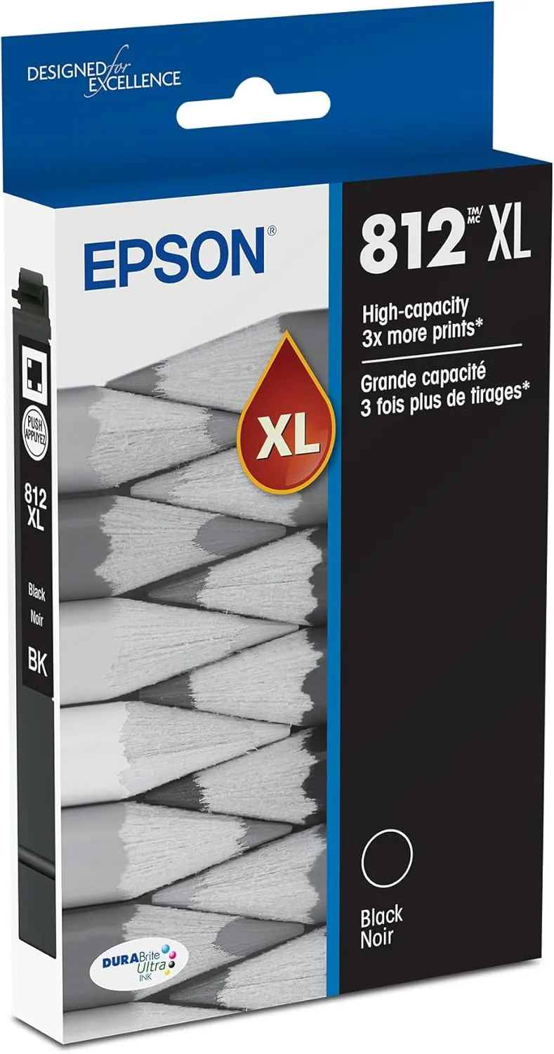 EPSON 812 DURABrite Ultra High-Capacity Black Ink Cartridge (T812XL120-S)