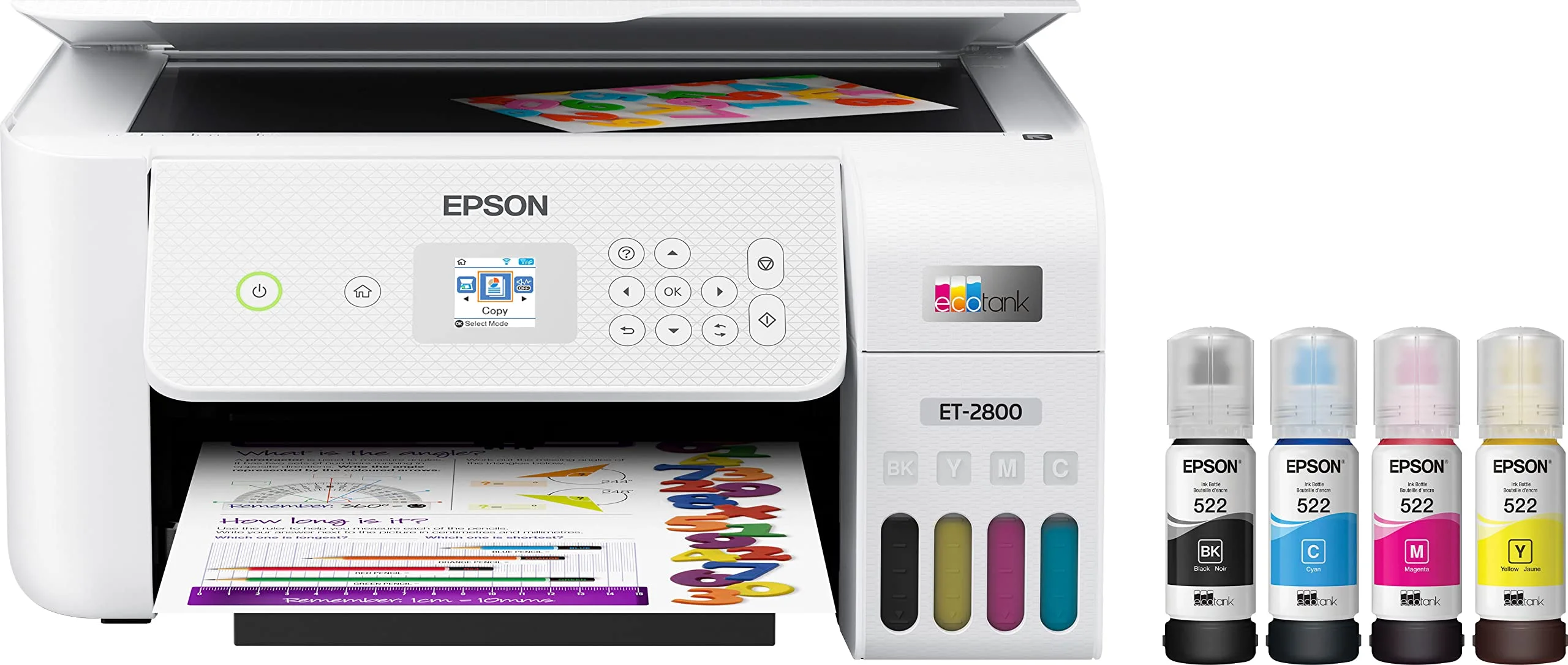 Epson EcoTank ET Series Wireless Color Inkjet All-in-One Supertank Printer, Print Scan Copy