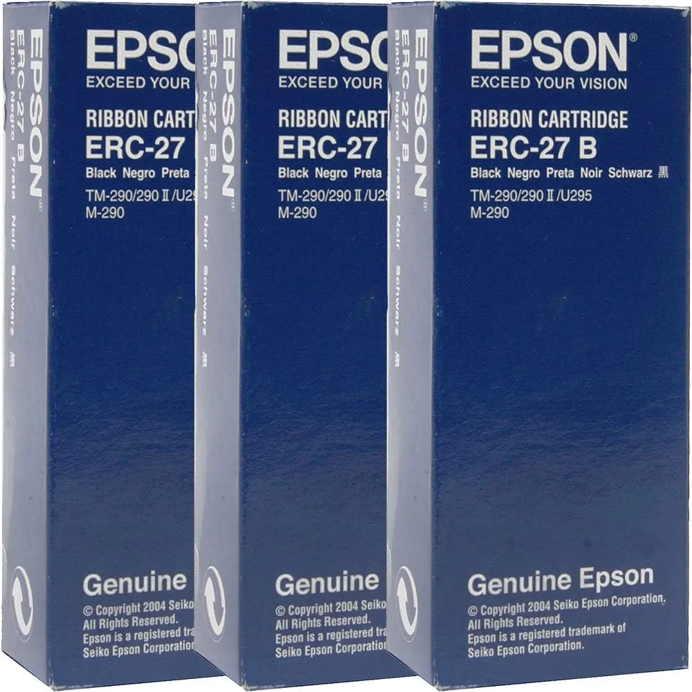 Epson ERC-27B Black Nylon Ribbon Cartridge for POS Printers