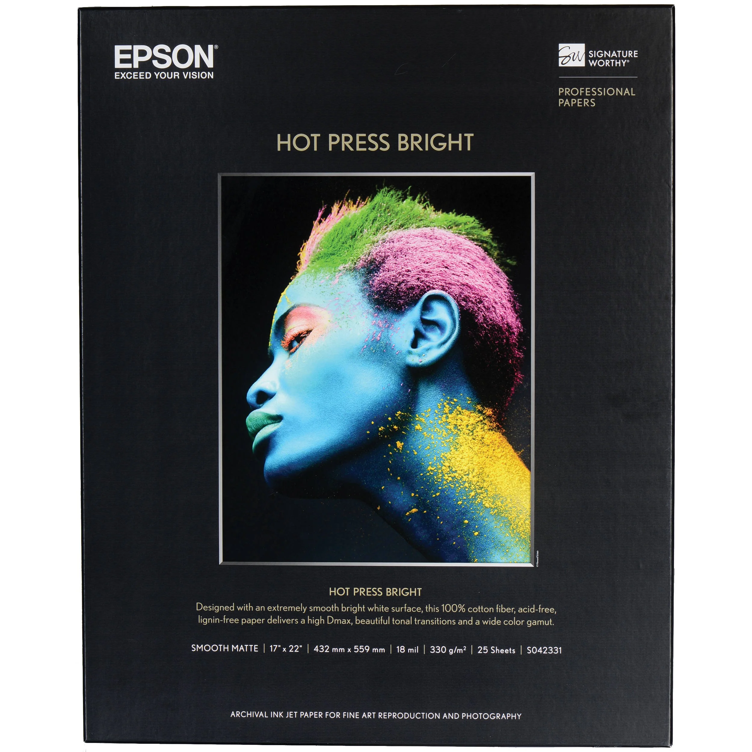 Epson Hot Press Bright Matte Inkjet Photo Paper 60" x 50' Roll S042336