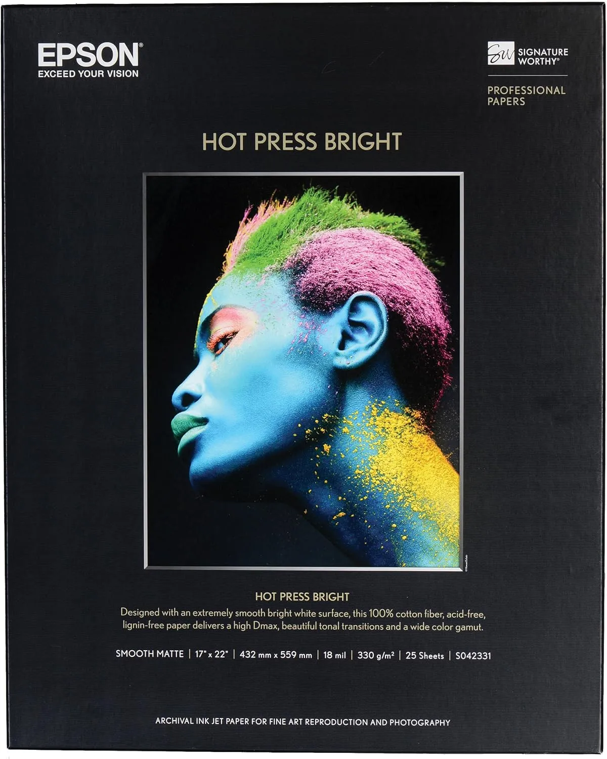 Epson Hot Press Bright Matte Inkjet Photo Paper 60" x 50' Roll S042336