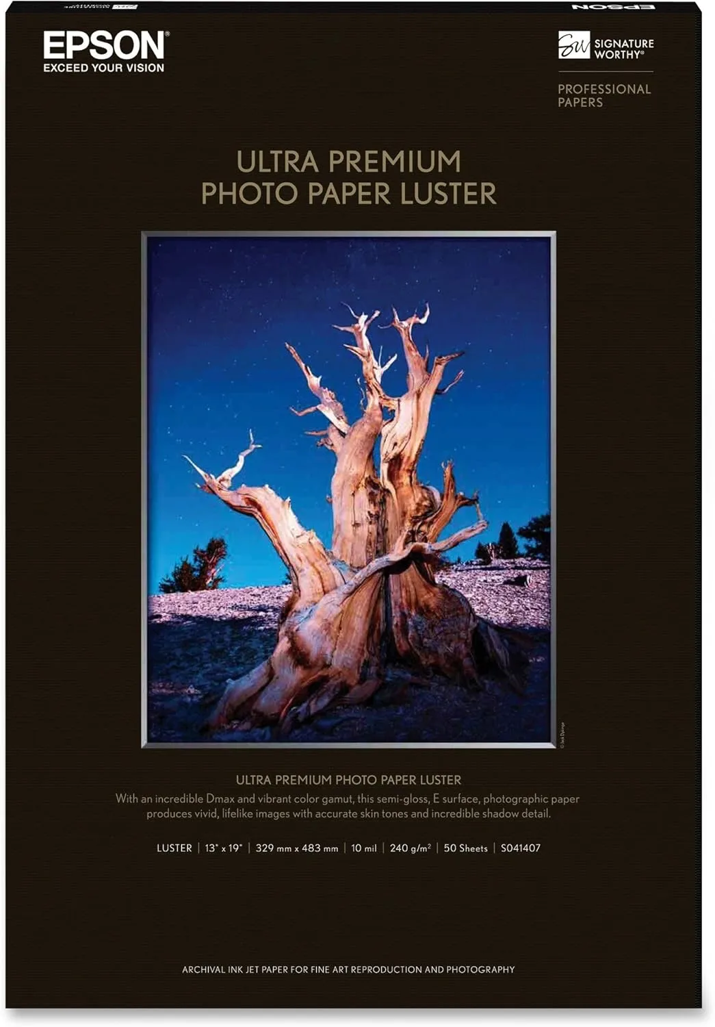 Epson Ultra Premium Photo Paper LUSTER (13x19 Inches, 50 Sheets)