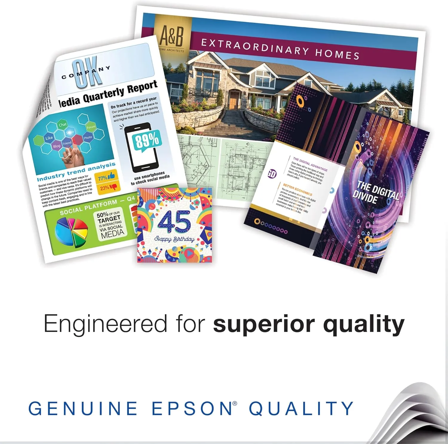 Epson Bright White Pro Paper - S041586-4, 8.5 x 11, 500 Sheets