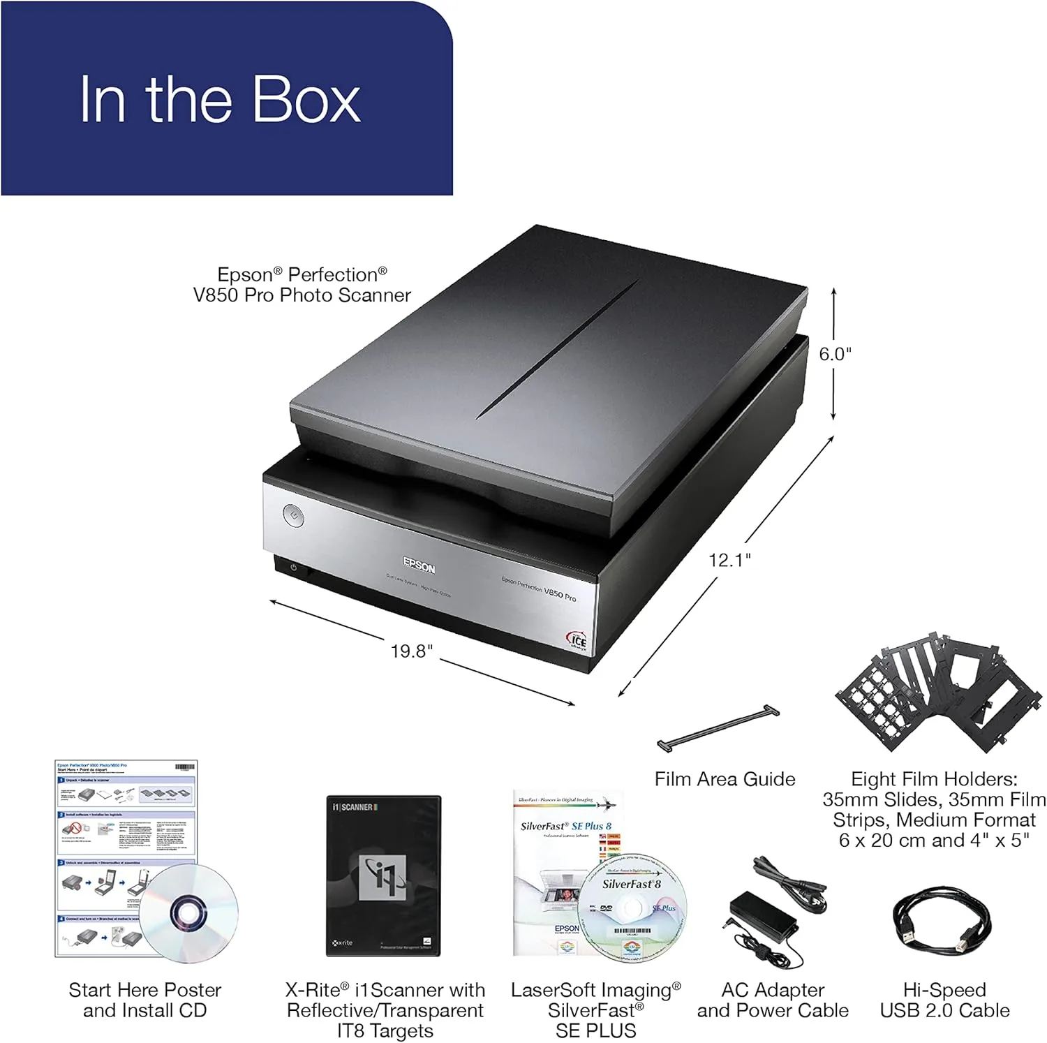 Epson Perfection V850 Pro Flatbed Scanner - 6400 dpi