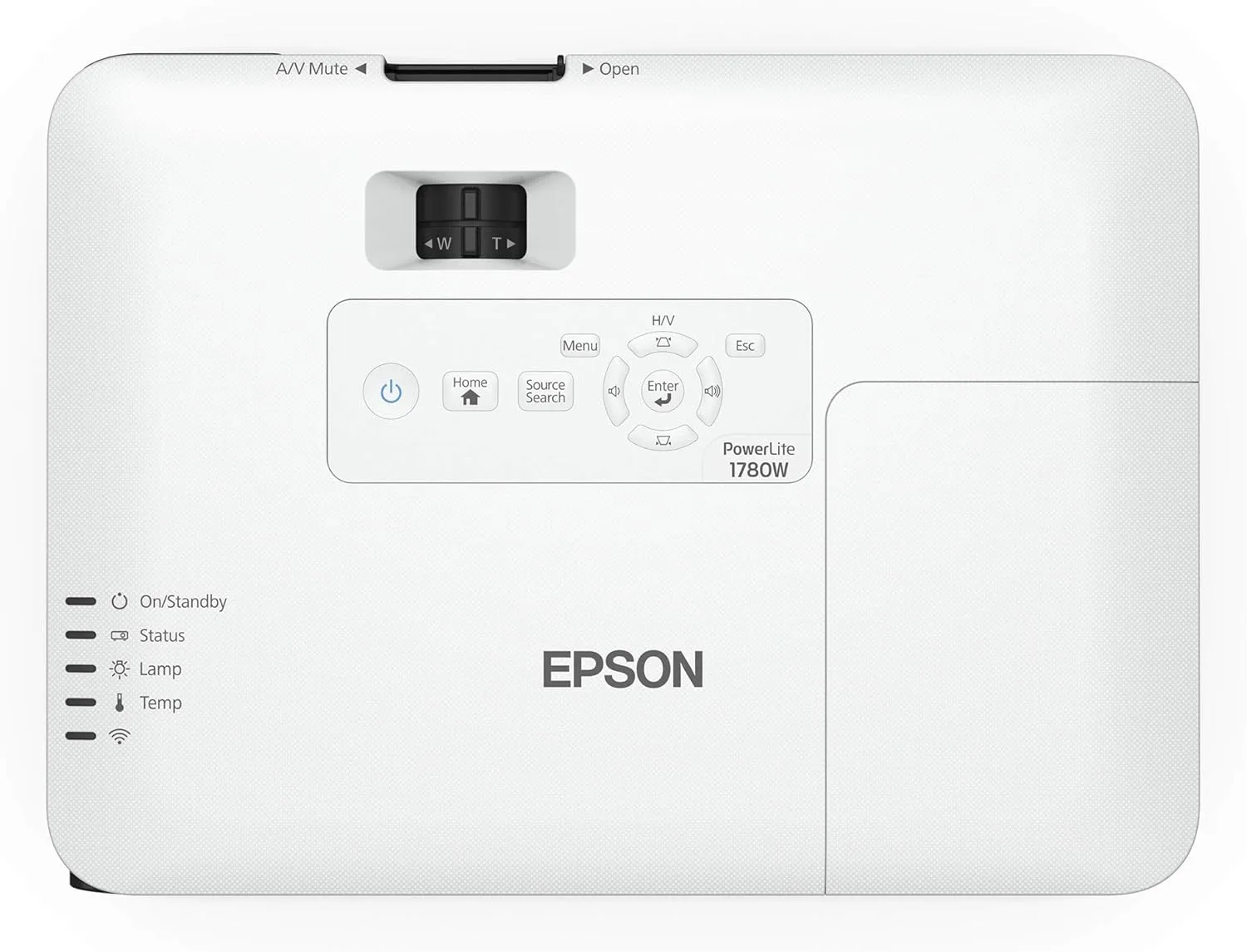 Epson PowerLite 1780W Wireless WXGA 3LCD Projector, 3,000 lm, 1280 x 800