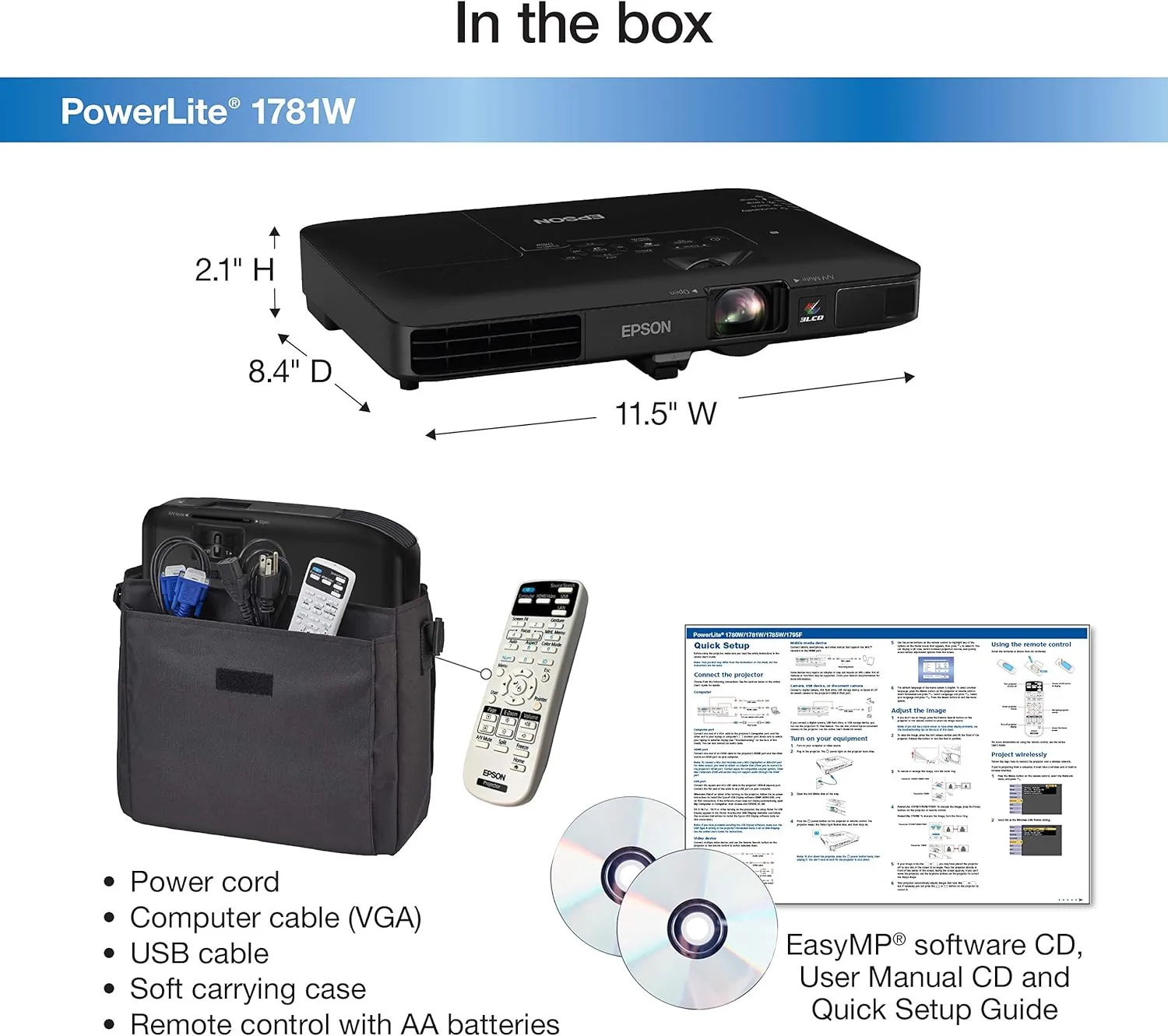 EPSON PowerLite WXGA 3LCD Wireless Portable Projector