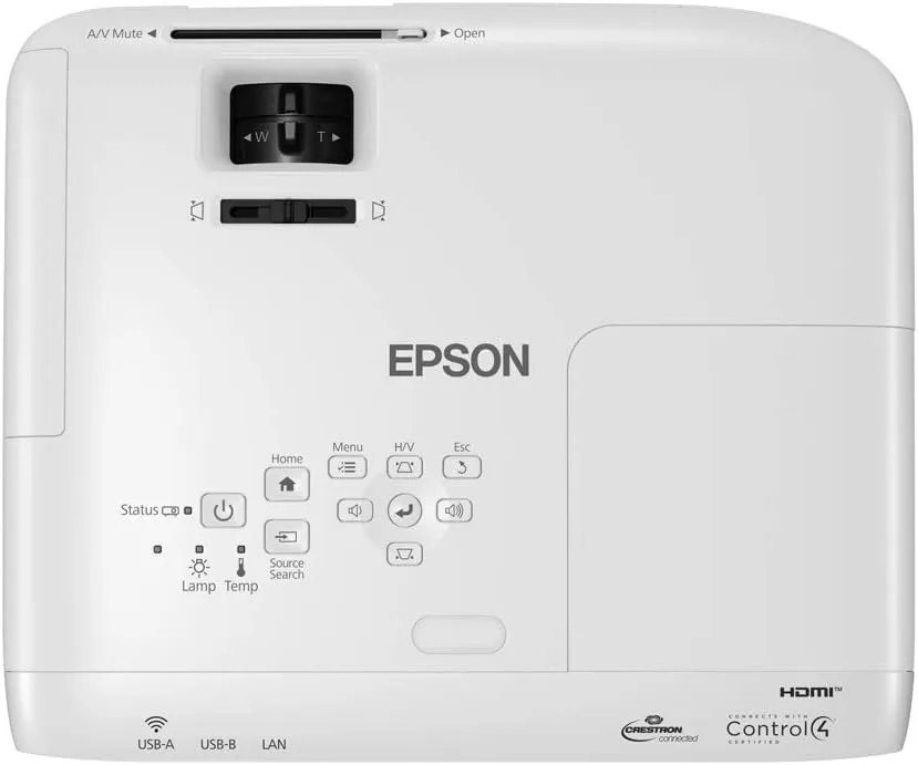 Epson PowerLite W49 LCD Projector - WXGA 1280x800 - 3800 Lumens - Ceiling Mountable