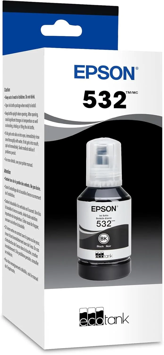 EPSON 532 EcoTank Black High-Yield Ink Bottle, T532120-S