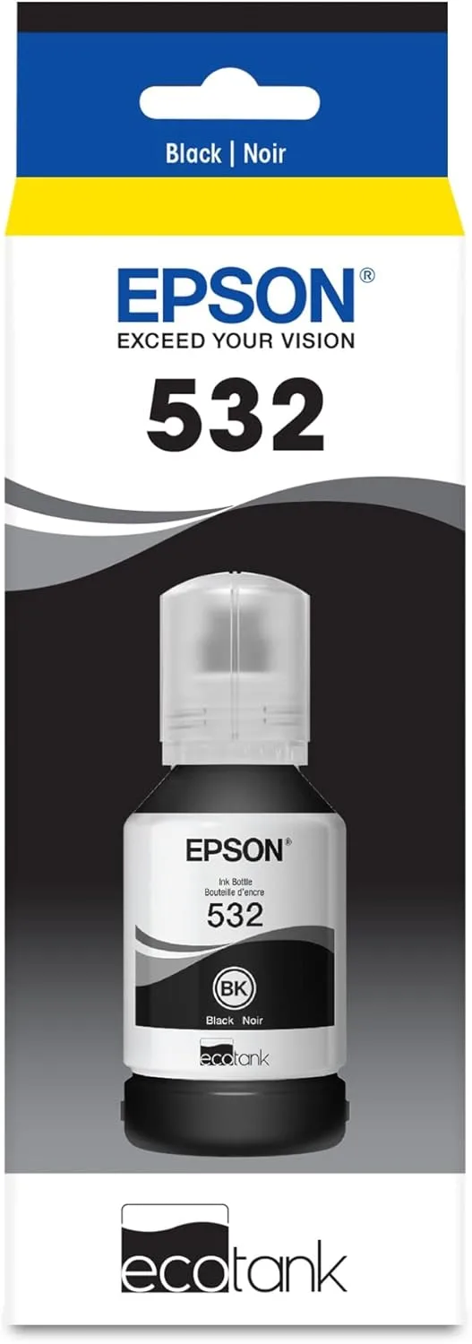 EPSON 532 EcoTank Black High-Yield Ink Bottle, T532120-S