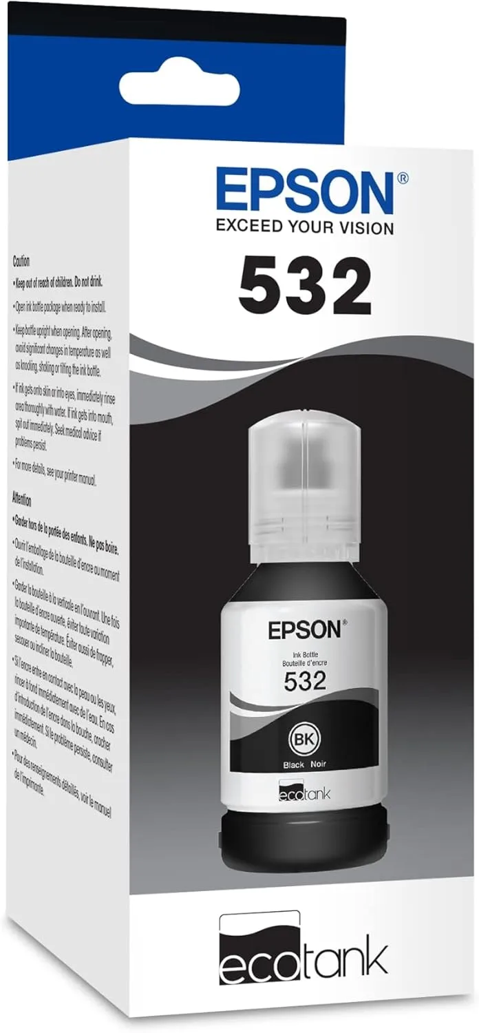 EPSON 532 EcoTank Black High-Yield Ink Bottle, T532120-S