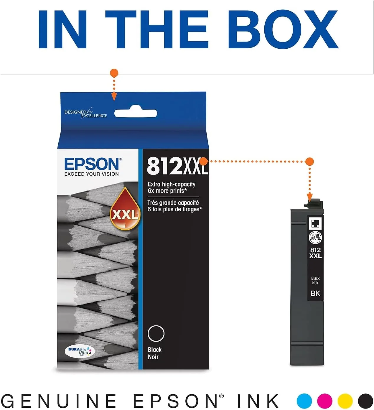 EPSON 812 DURABrite Ultra Ink Extra-high Capacity Black Cartridge (T812XXL120-S) Works with WorkForce Pro WF-7310, WF-7820, WF-7840, WorkForce EC-C7000