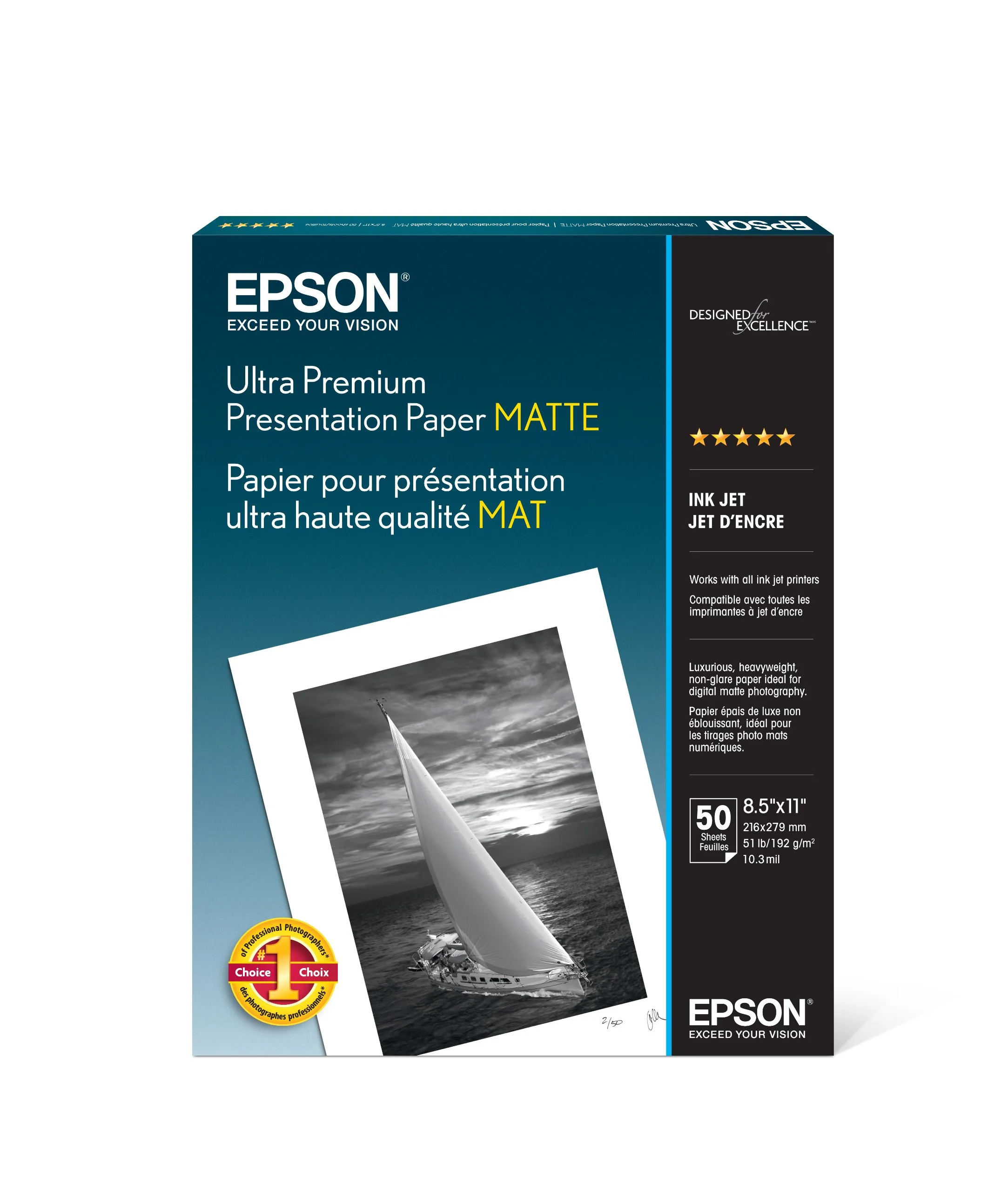 Epson Ultra Premium Presentation Paper Matte (8.5 x 11, 50 Sheets) S041341