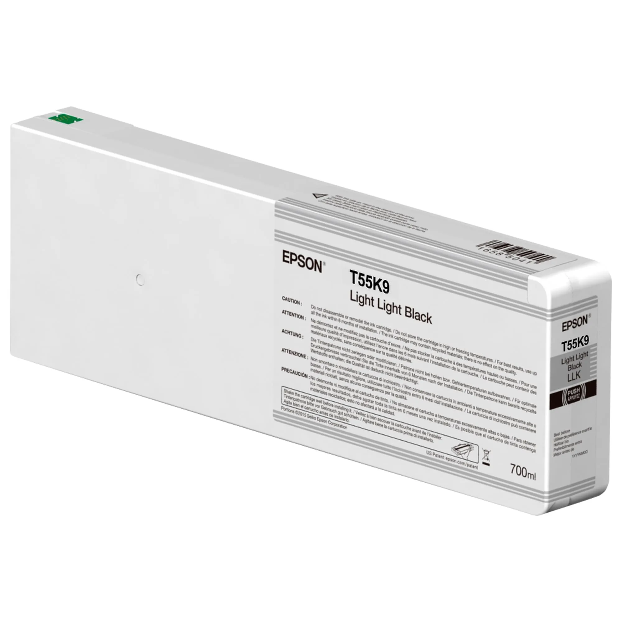 Epson T55K9 Tracer Ink Cartridge for SureColor SC-P6000 P7000 P8000 P9000 Light Black 700 ml (Replaces T8049)
