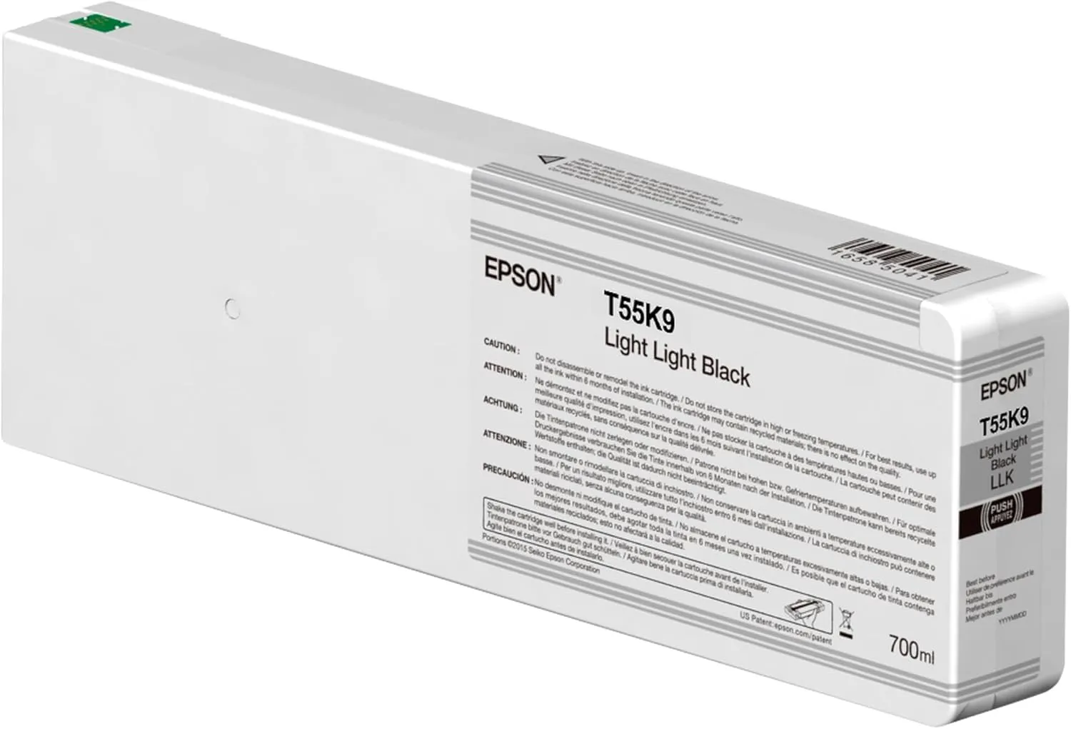 Epson T55K9 Tracer Ink Cartridge for SureColor SC-P6000 P7000 P8000 P9000 Light Black 700 ml (Replaces T8049)