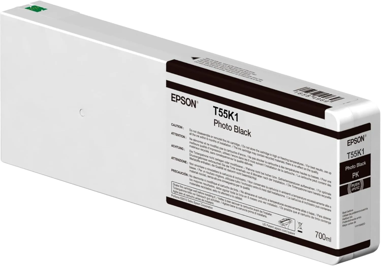 Epson T55K1 Tracer Ink Cartridge for SureColor SC-P6000 P7000 P8000 P9000 Photo Black 700 ml (Replaces T8041)