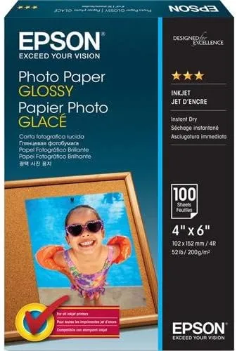 Epson Value Photo Paper Glossy, 4"x6", 100 Sheets (S400034)