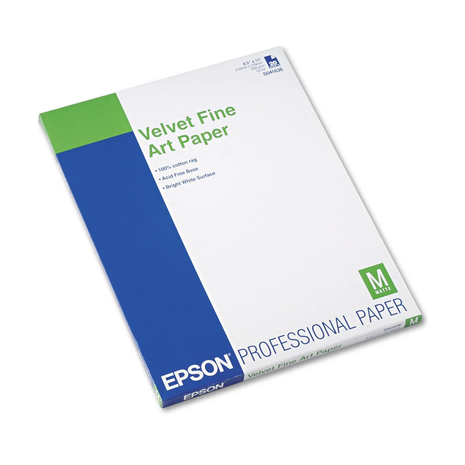 Epson S042097 Velvet Fine Art Paper, 17 x 22, White (Pack of 25 Sheets)