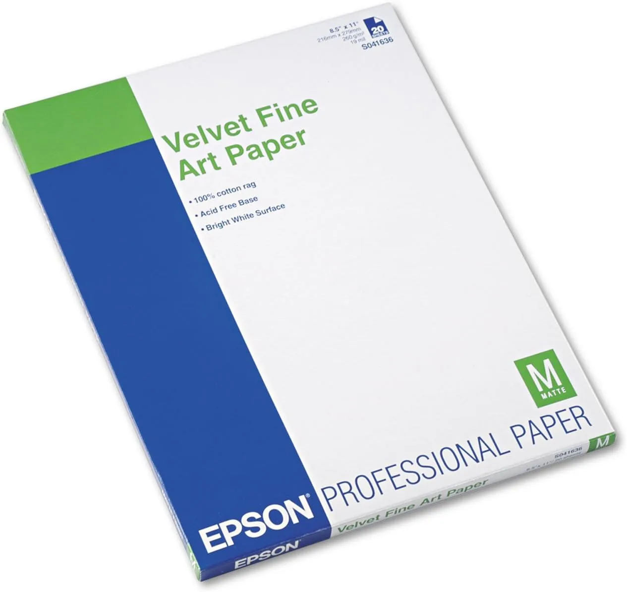 Epson S042097 Velvet Fine Art Paper, 17 x 22, White (Pack of 25 Sheets)