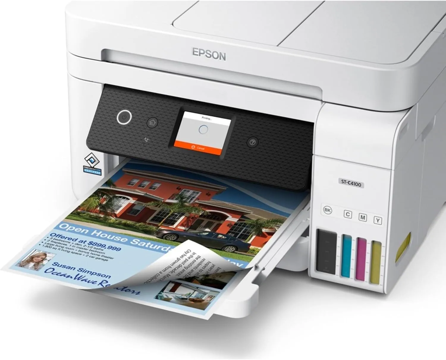 Epson Workforce ST-C4100 Wireless Inkjet Multifunction Printer - Color