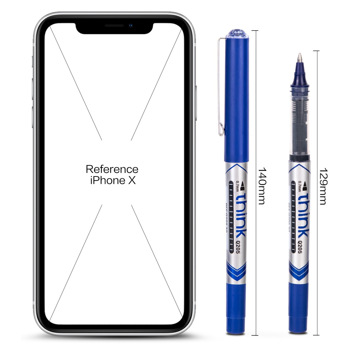 DELI Q20530 THINK ROLLER PEN 0.7MM BLUE