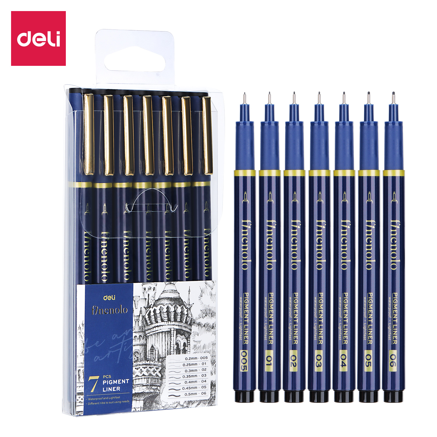 DELI FINENOLO EQ909 PIGMENT LINERS 7/SET