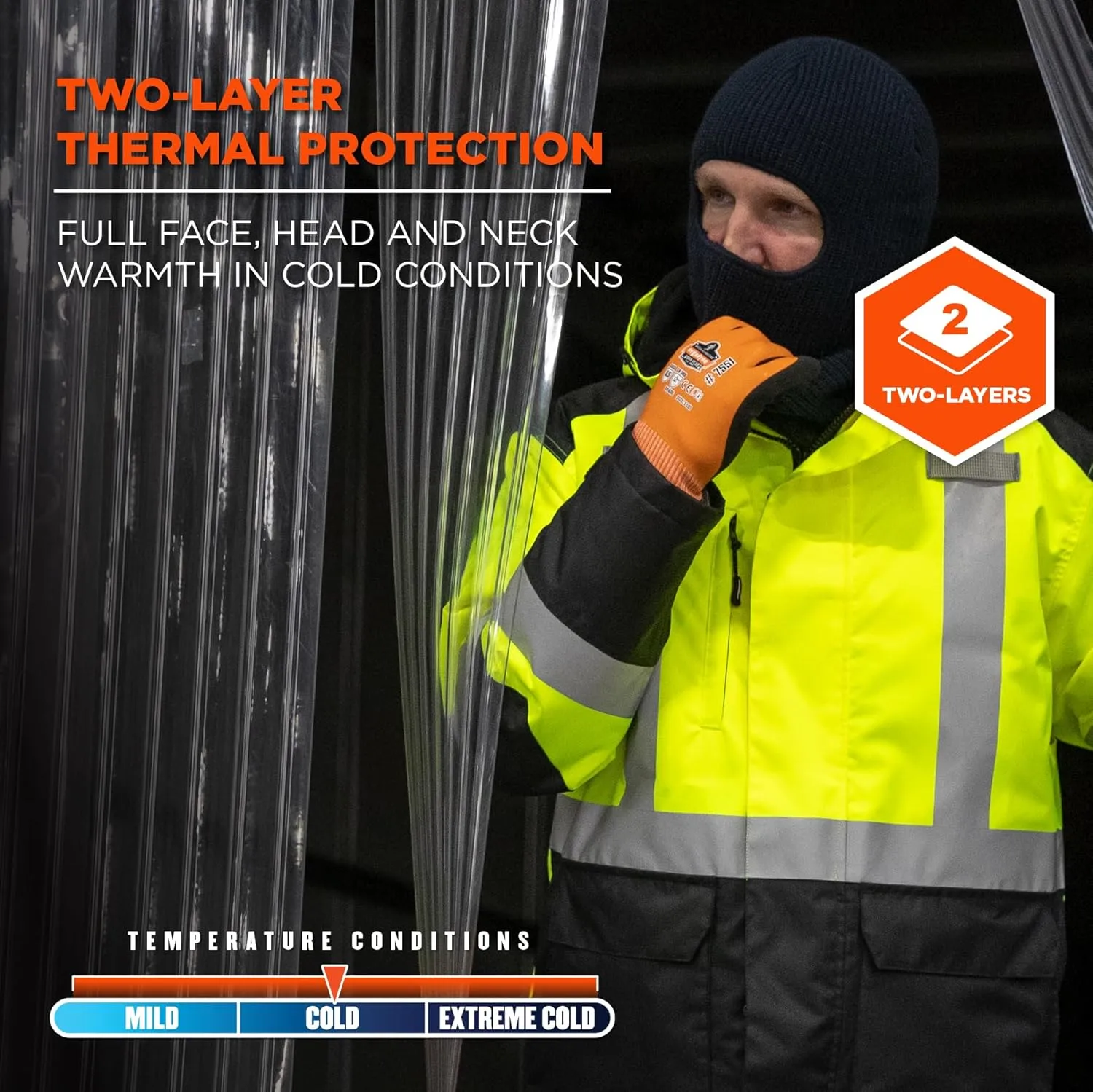 ERGODYNE N-Ferno 6829 2-Layer Acrylic Rib Knit Balaclava