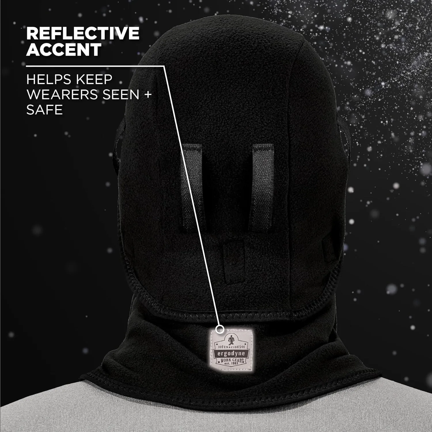 Ergodyne Mens Face Mask - 2-pc Fleece Neoprene Balaclava, Black
