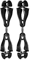 Ergodyne Squids 3420 Swiveling Dual-Clip Glove Holders, 5-1/2 in, Black - Set of 6