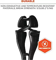 Ergodyne Squids 3420 Swiveling Dual-Clip Glove Holders, 5-1/2 in, Black - Set of 6