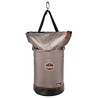 Ergodyne Arsenal 5973 Large Nylon Hoist Bucket Tool Bag - D-Rings, Zipper Top, Gray