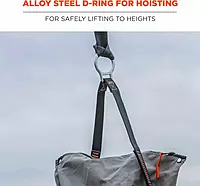 Ergodyne Arsenal 5973 Large Nylon Hoist Bucket Tool Bag - D-Rings, Zipper Top, Gray