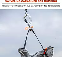 Ergodyne Arsenal 5974 Large Nylon Hoist Bucket Tool Bag - Swiveling Carabiner, Zipper Top