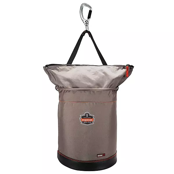 Ergodyne Arsenal 5976 XL Nylon Hoist Bucket Tool Bag - Swiveling Carabiner, Zipper Top