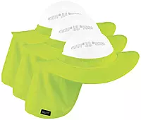 Ergodyne Chill-Its 6660 Attachable Hard Hat Brim with Neck Shade, Lime (Pack of 3)