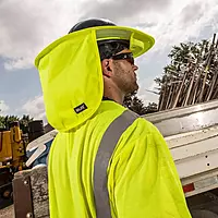 Ergodyne Chill-Its 6660 Attachable Hard Hat Brim with Neck Shade, Lime (Pack of 3)