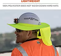 Ergodyne Chill-Its 6660 Attachable Hard Hat Brim with Neck Shade, Lime (Pack of 3)