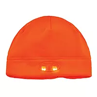 Ergodyne N-Ferno 6804 LED Light Fleece Skull Cap Beanie Hat, Orange, One Size