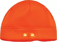 Ergodyne N-Ferno 6804 LED Light Fleece Skull Cap Beanie Hat, Orange, One Size