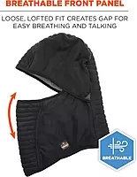 Ergodyne N-Ferno 6955 Insulated Balaclava Face Mask, 3-Layer, Black, One Size