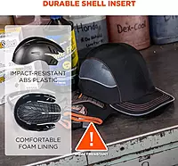 Ergodyne Safety Bump Cap, Baseball Hat Style, Comfortable Head Protection, Short Brim, Skullerz 8950, Factory