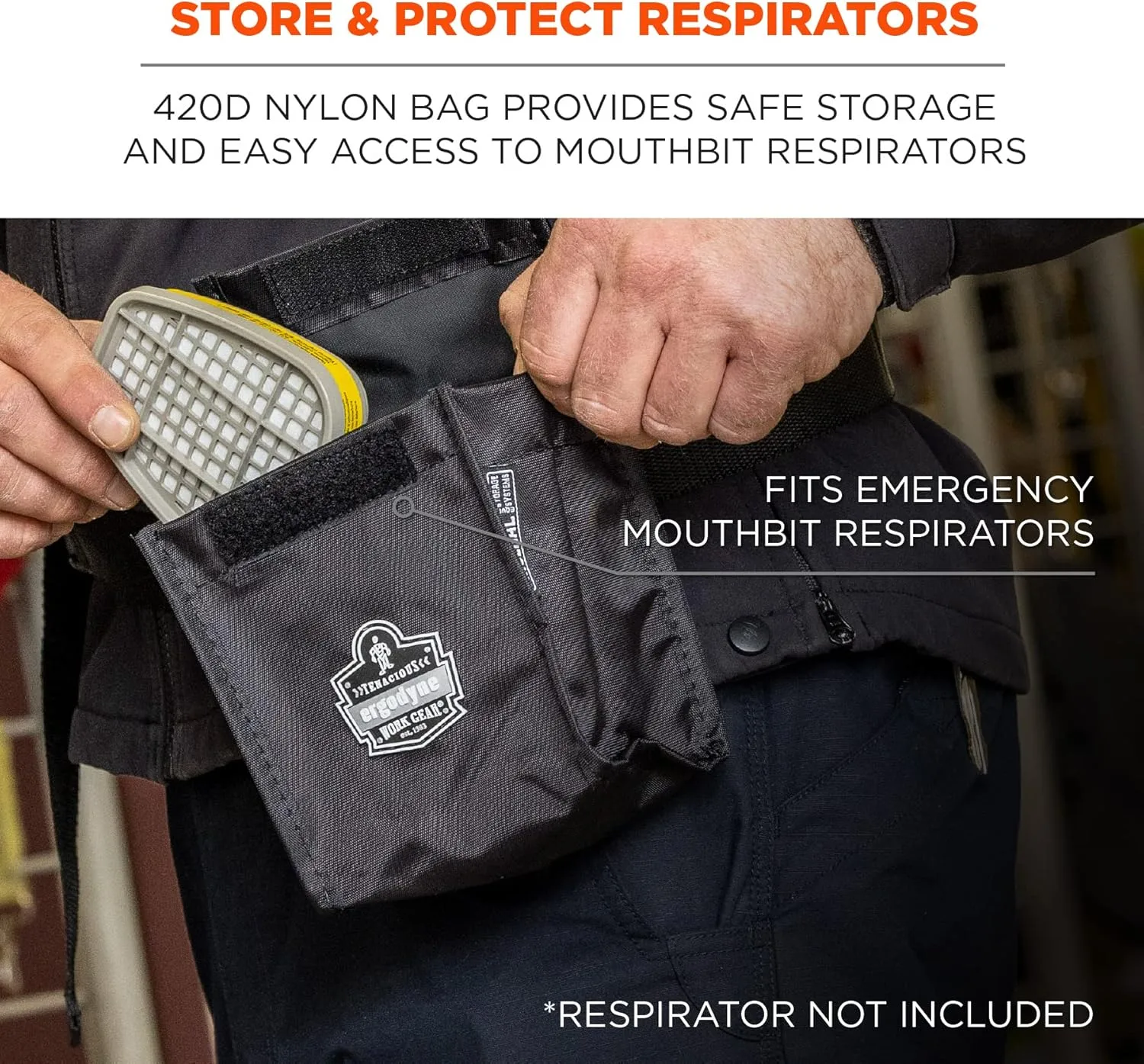 ERGODYNE Arsenal Respirator Carry Pouch - 420D Nylon
