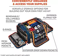Ergodyne Arsenal 5216 First Responder Medical Trauma Supply Jump Bag for EMS, Police, Firefighters , Blue