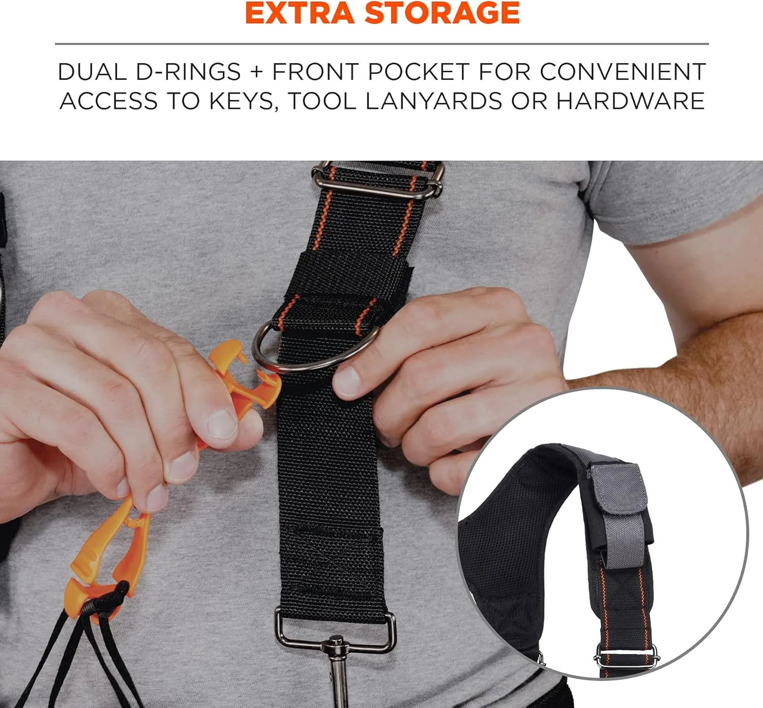 Ergodyne Arsenal 5560 Tool Belt Suspenders, Padded Shoulders, Adjustable , 36"-48"