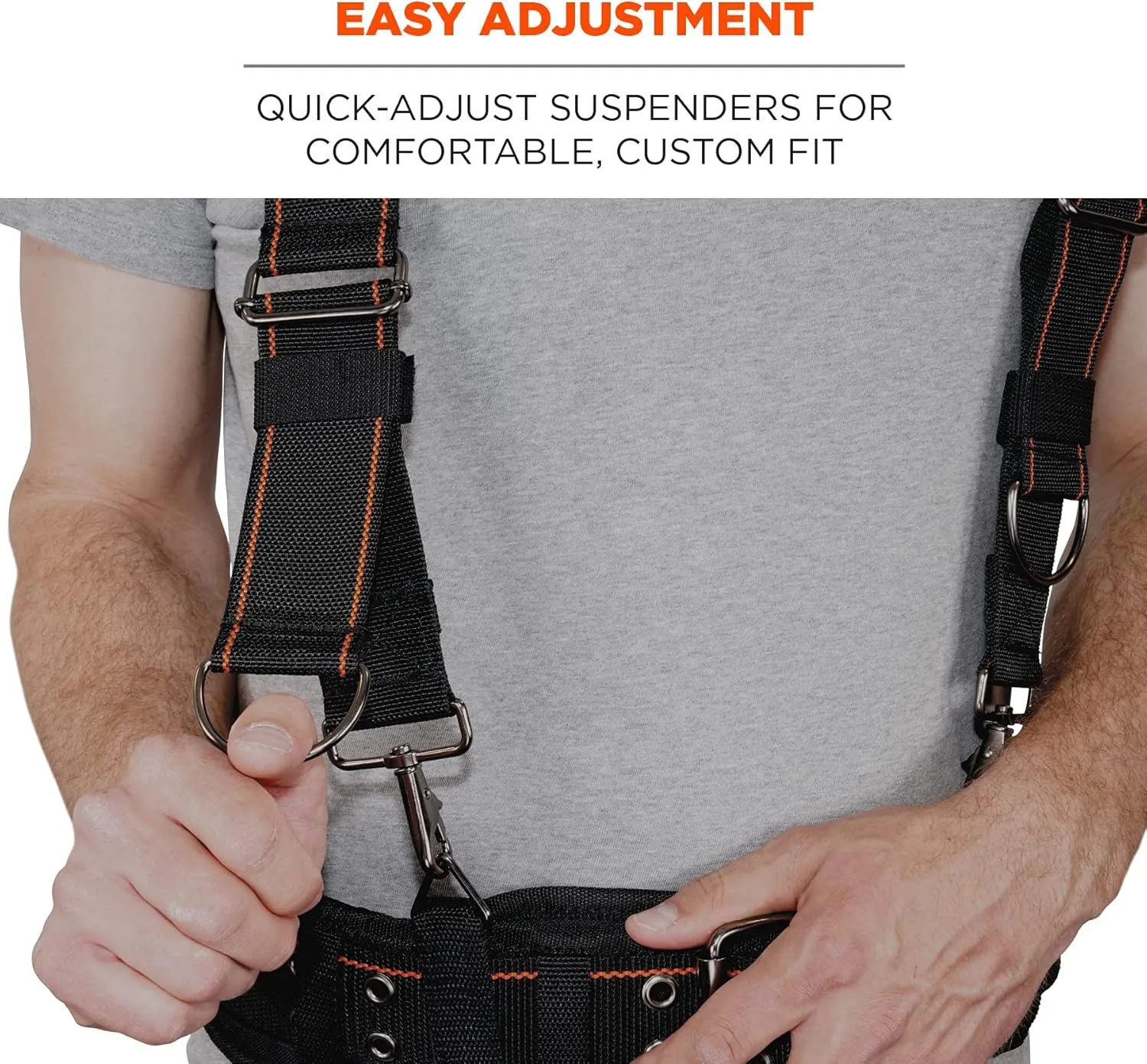 Ergodyne Arsenal 5560 Tool Belt Suspenders, Padded Shoulders, Adjustable , 36"-48"