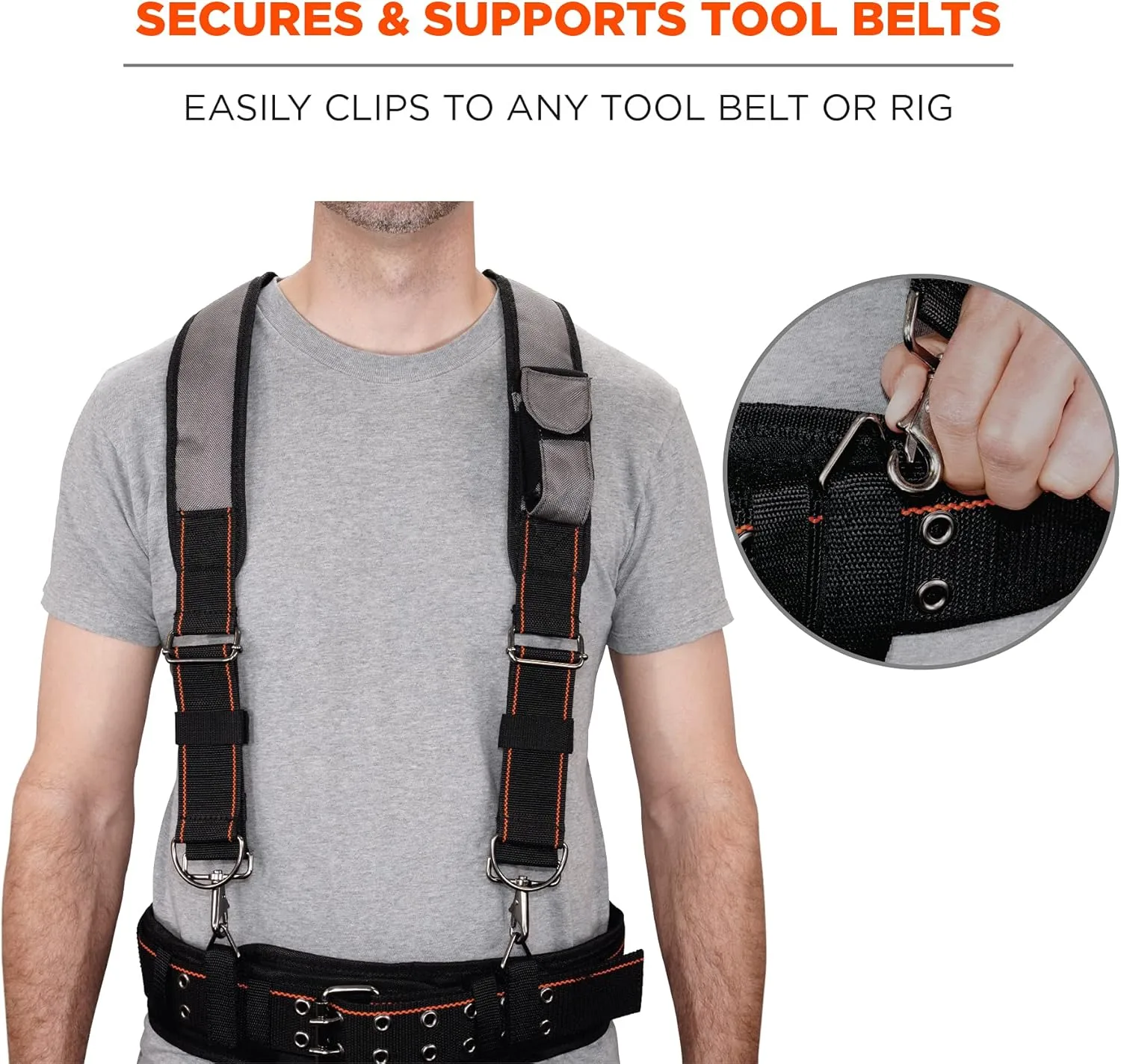 Ergodyne Arsenal 5560 Tool Belt Suspenders, Padded Shoulders, Adjustable , 36"-48"