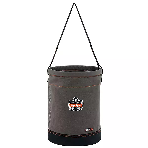 Ergodyne Arsenal 5930 Large Canvas Tool Bucket, Gray Web Handle Canvas Hoist Bucket