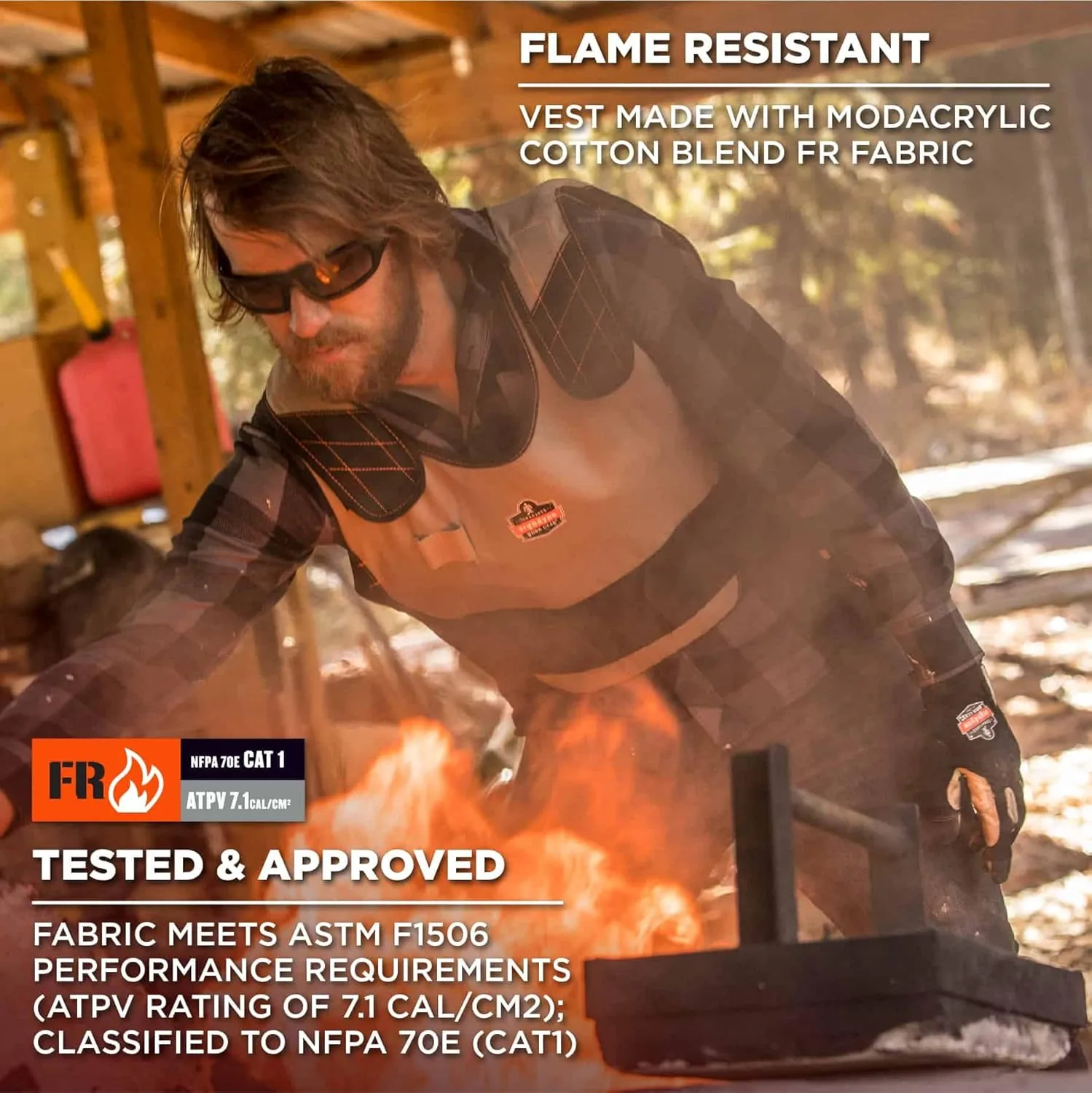 Ergodyne Chill-Its 6215 Premium FR Phase Change Cooling Vest, Large/X-Large, Orange